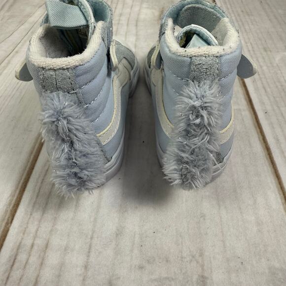 Vans Sk8-Hi Unicorn High Top Sneakers Baby Blue Glitter Horn Toddler Shoes 7C - Picture 6 of 7